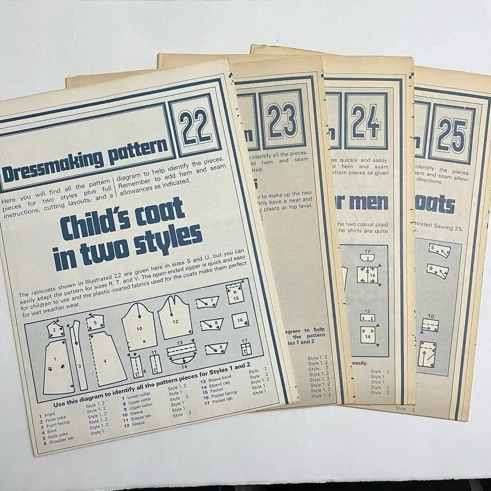 Vintage Designer Sewing Patterns Uncut Lot Of 4 Childs Coat Skirts Shirts
